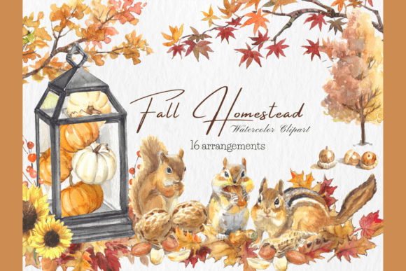 Download Watercolor Fall Arrangements Clipart Set - Arrangements Collection