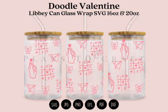 Download Doodle Valentine Libbey Can Glass Wrap - Doodle Collection
