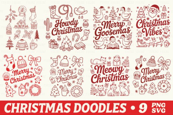 Download Christmas Doodles SVG Bundle - Doodle Collection