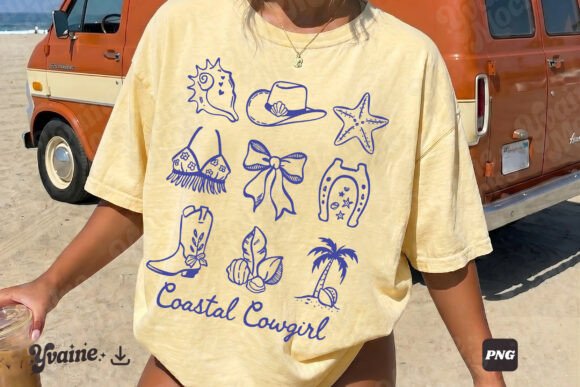 Download Summer Coastal Cowgirl Doodles SVG PNG - Doodle Collection