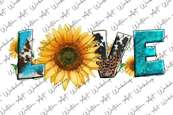 Download Western Love Sunflower Png - Love Collection