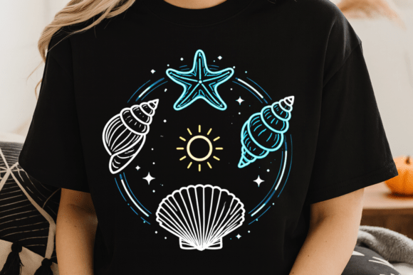 Download Beach Shell Neon Ocean Design PNG - Ocean Collection