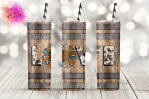 Download 20oz Sunflower Western Love Wood Barrel - Love Collection