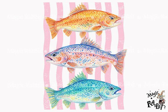 Download Colorful Fish Trio Ocean Art PNG - Ocean Collection