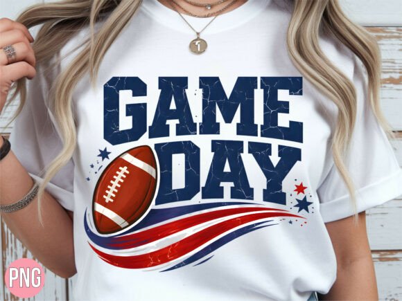 Download Game Day Football Red White Blue PNG - Premium Resources