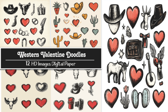 Download Western Valentine Doodles - Doodle Collection
