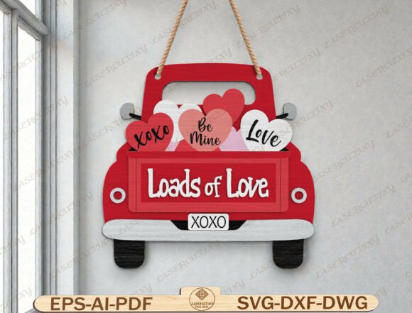 Download Love Truck Door Hanger Laser Cut File - Love Collection
