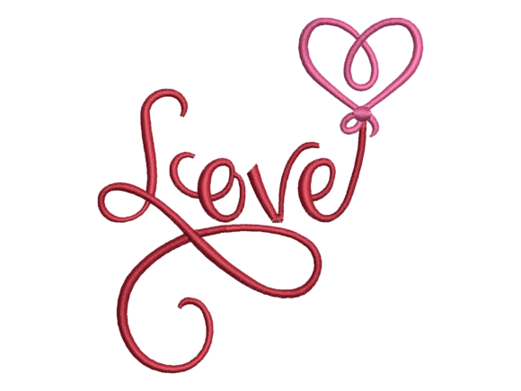 Download Love Script Heart Embroidery - Love Collection